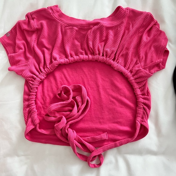 Pink Ribbed Crop Top - Picture 5 of 10